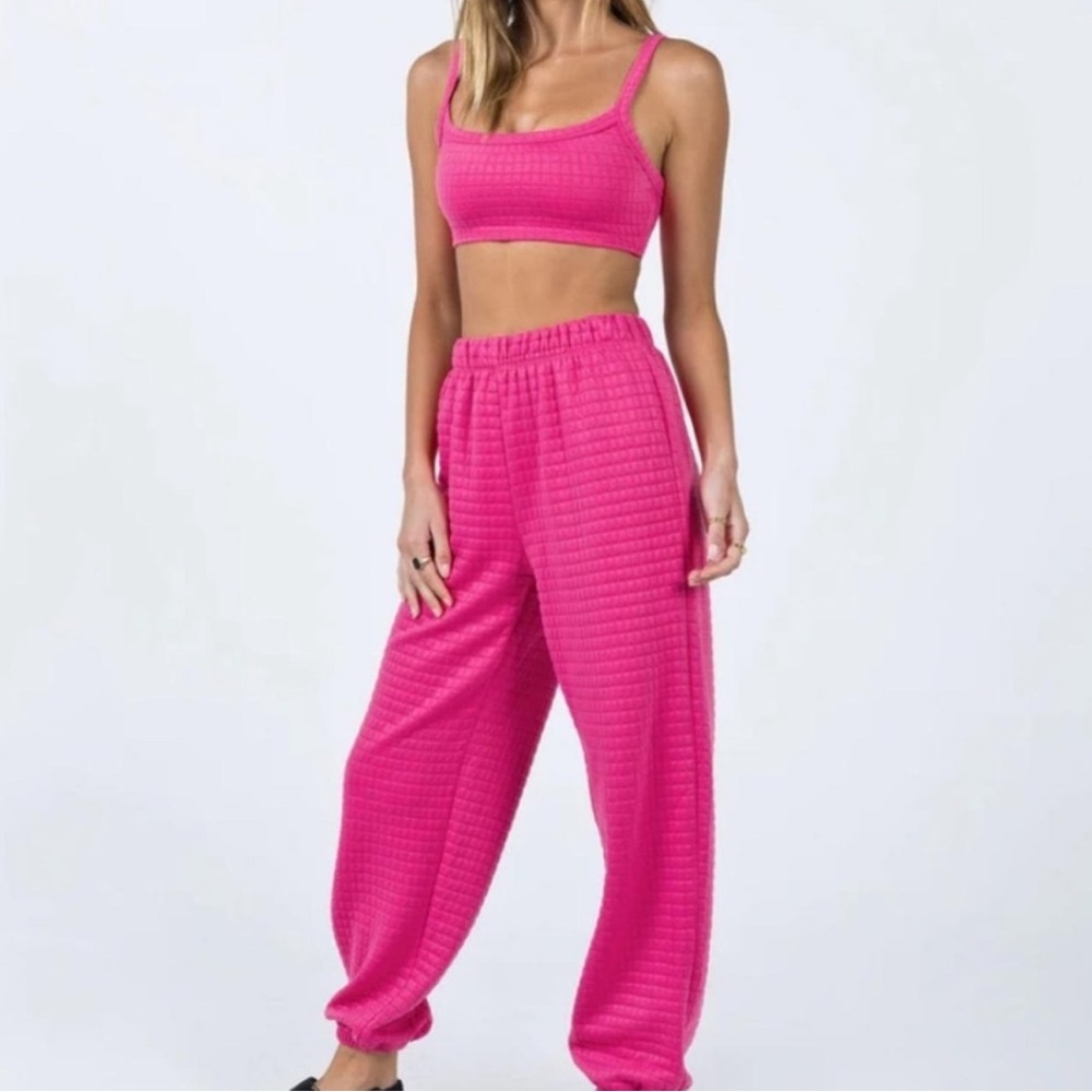Princess Polly Women's Pink Waffle Knit
Bottoms Set - Picture 1 of 7